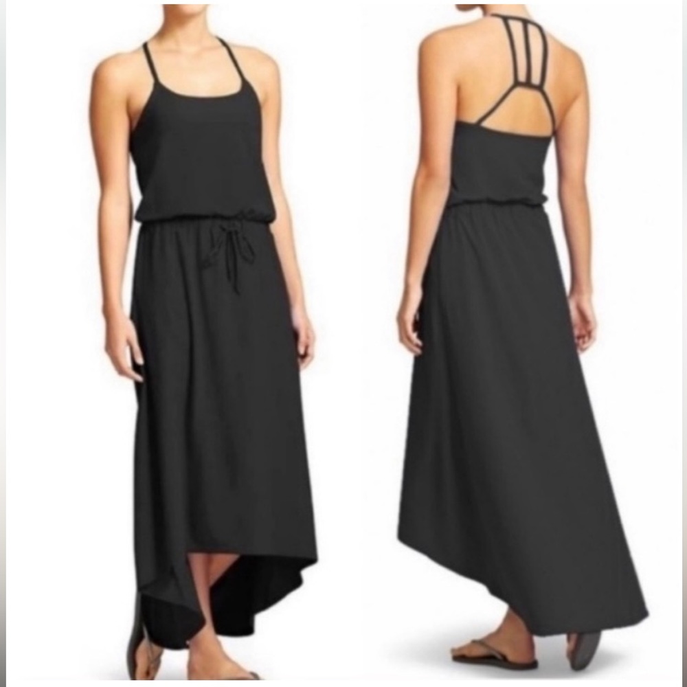 Athleta black Novella high-low sporty dress - Picture 1 of 8